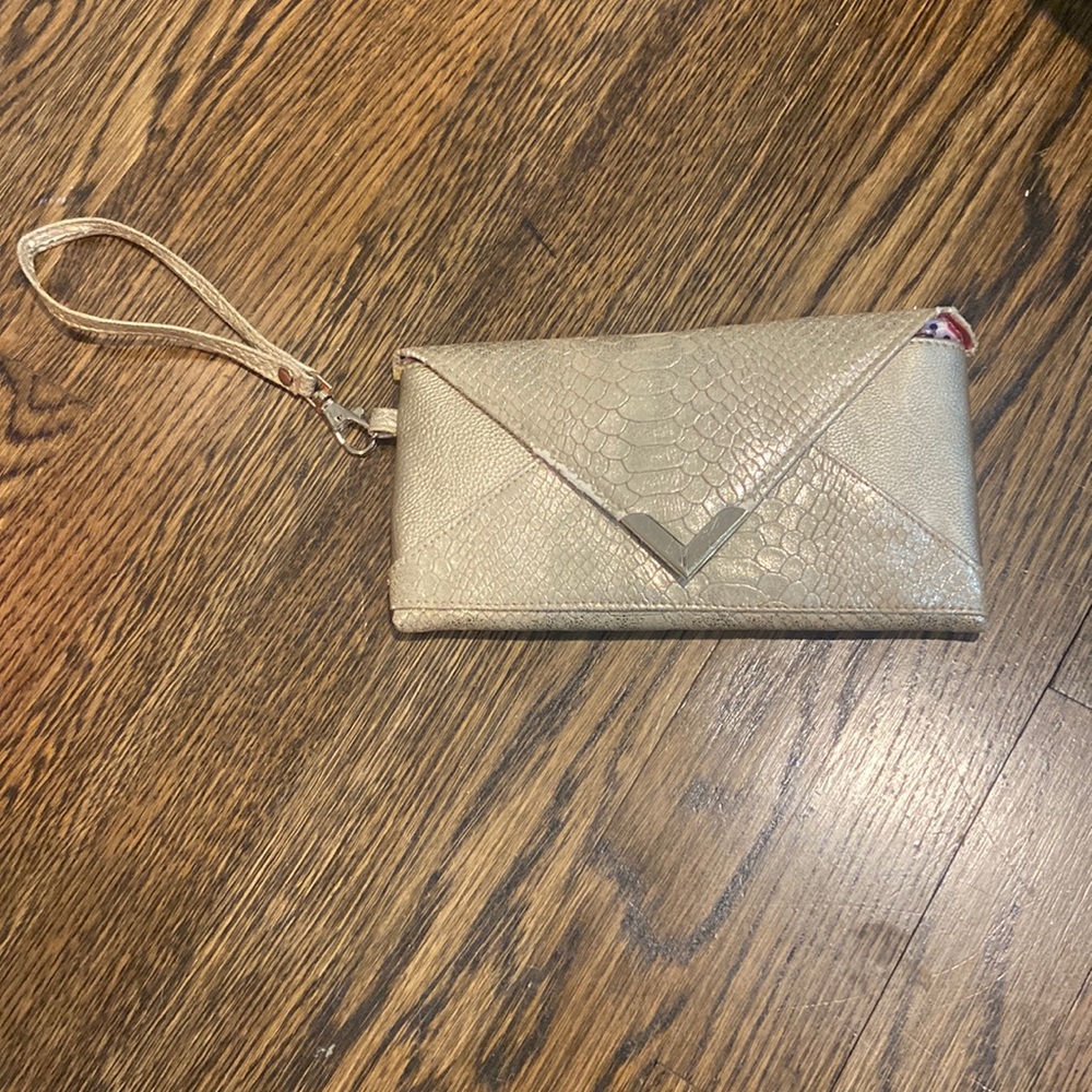 Gold wallet wristlet